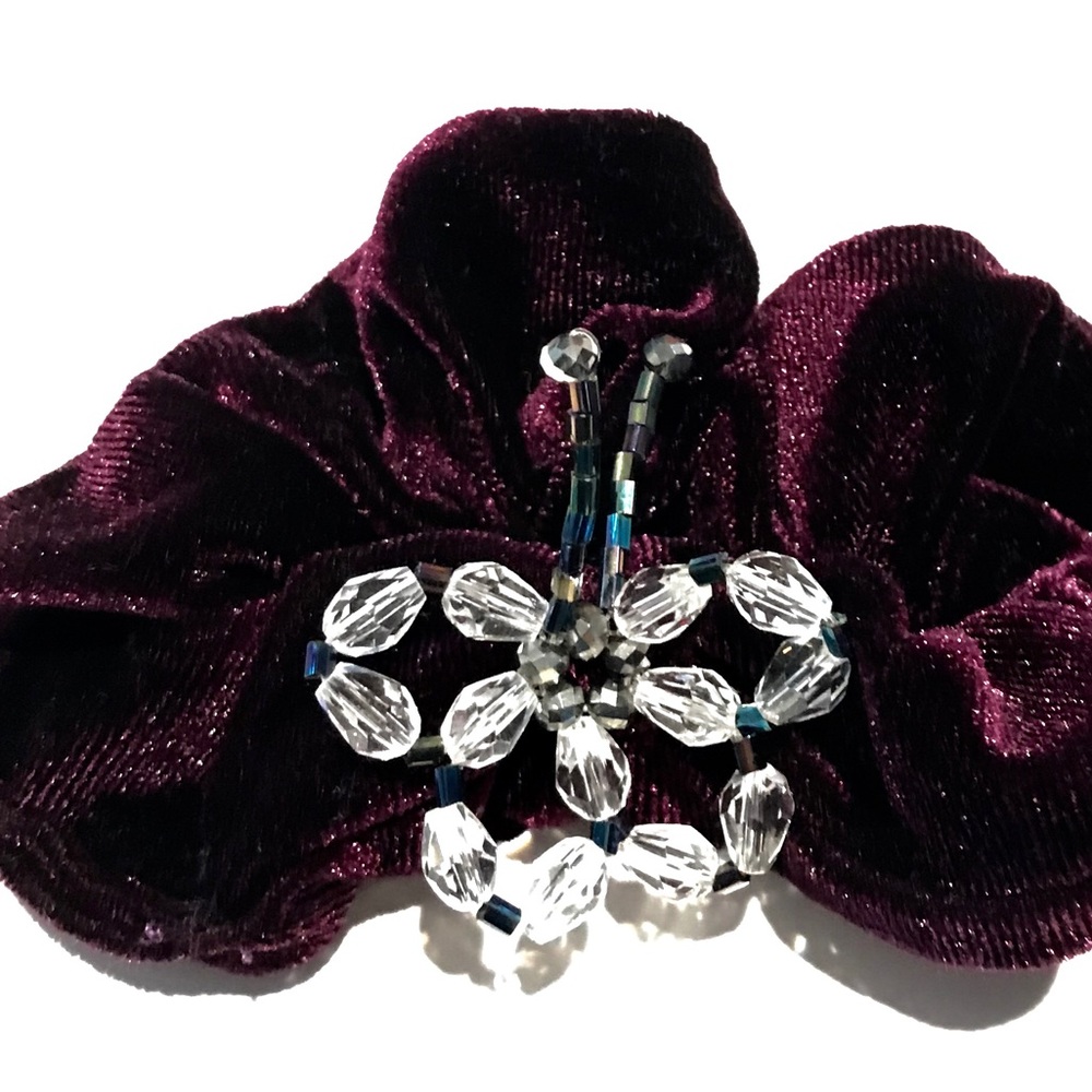 NEW Embellished butterfly velvet scrunchie